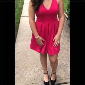 Hot pink dress juniors size 13 black lace Sequins Hearts